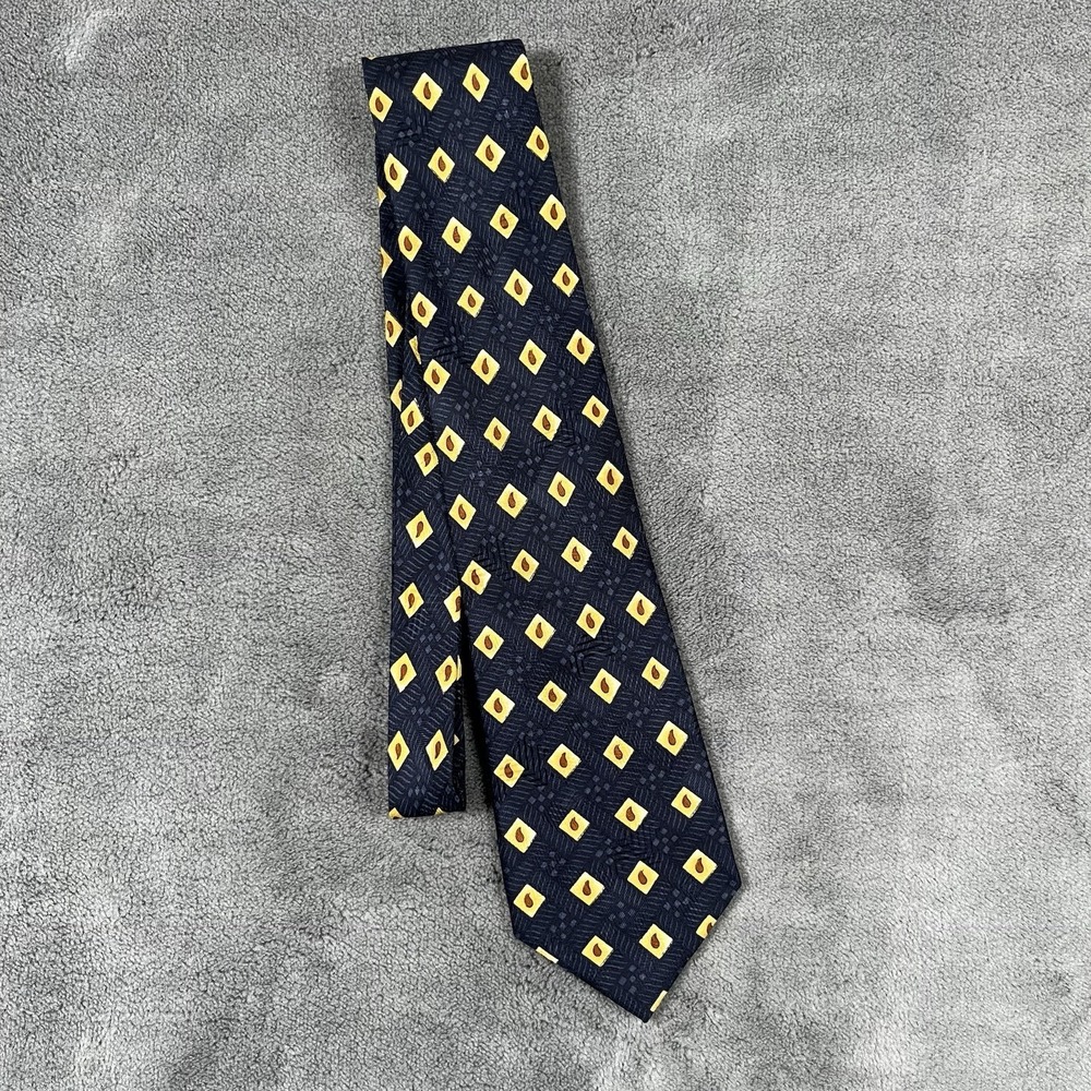 Coach Men's Vintage Luxury Italian 100% Silk Tie Blue AOP - Picture 2 of 5